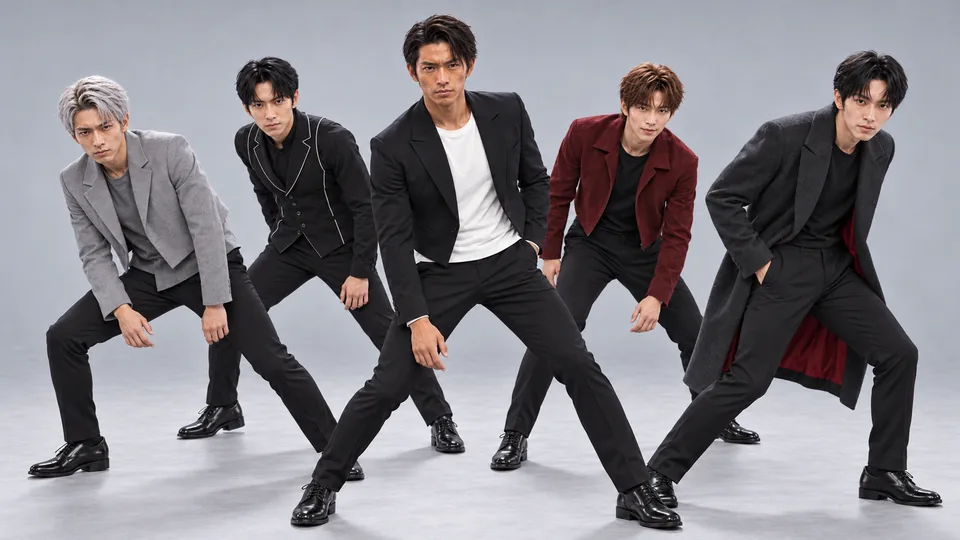 シルバー、ステップ、リーダー、ジャンプ、リンクの5人が並ぶAXISの集合ビジュアル
