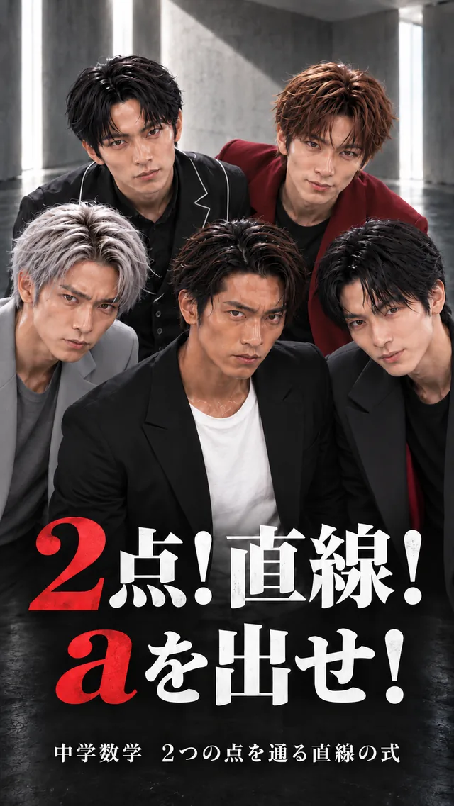 2点！直線！aを出せ！のジャケット。黒とボルドーの衣装でカメラを見つめる5人